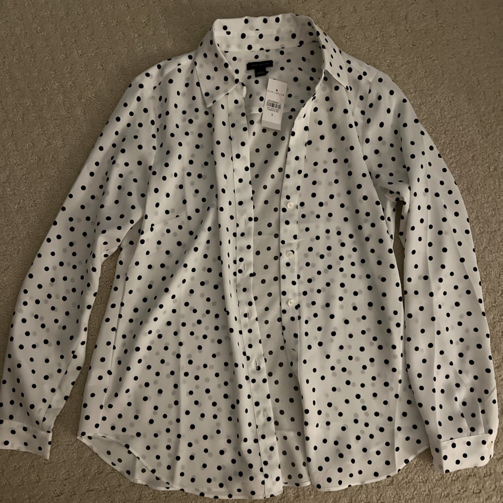New - Ann Taylor Essential Shirt - Polka Dot NWT